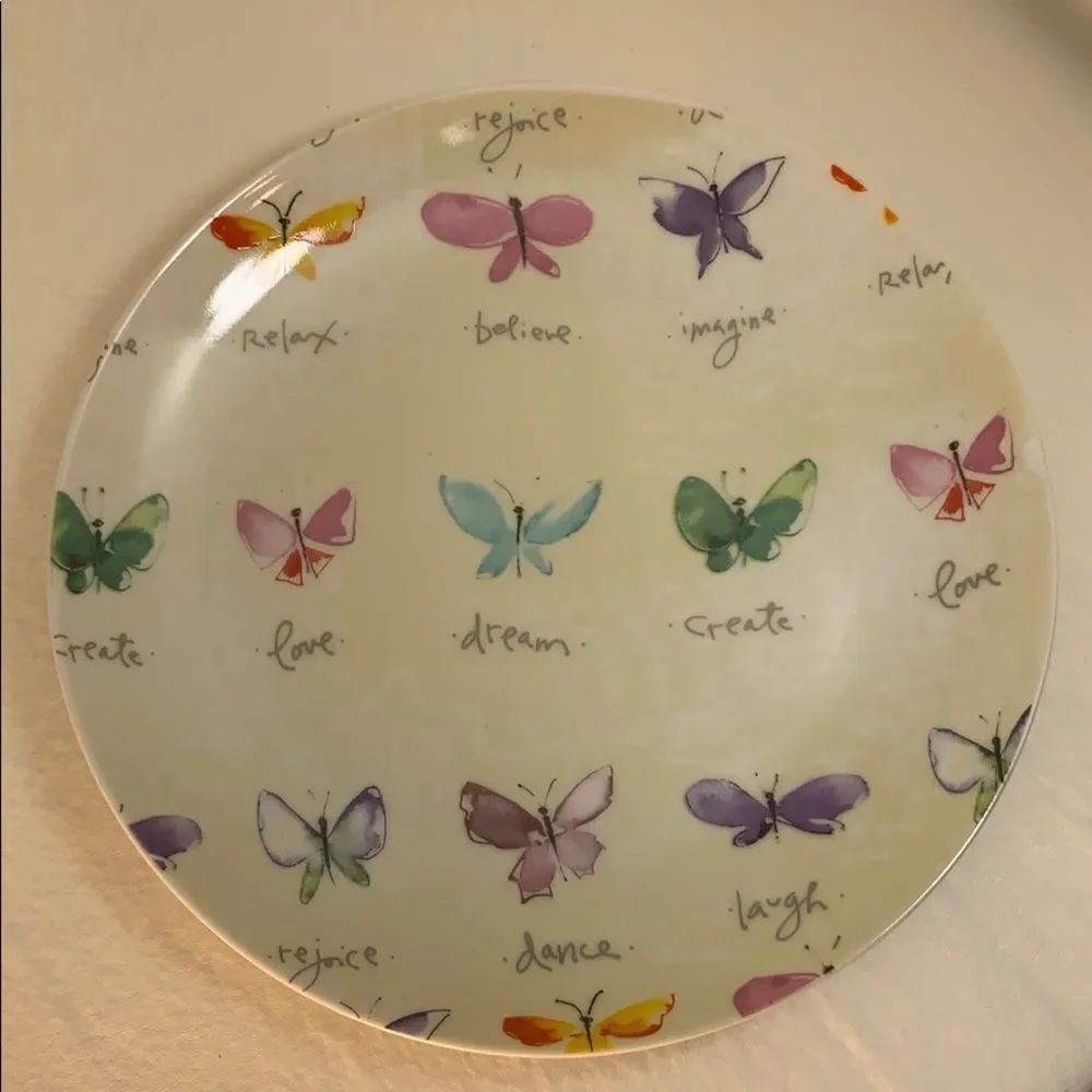 Kathy Davis Butterfly’s Promise Dream Joy Magic Heart Inspiration 4 Salad Plates